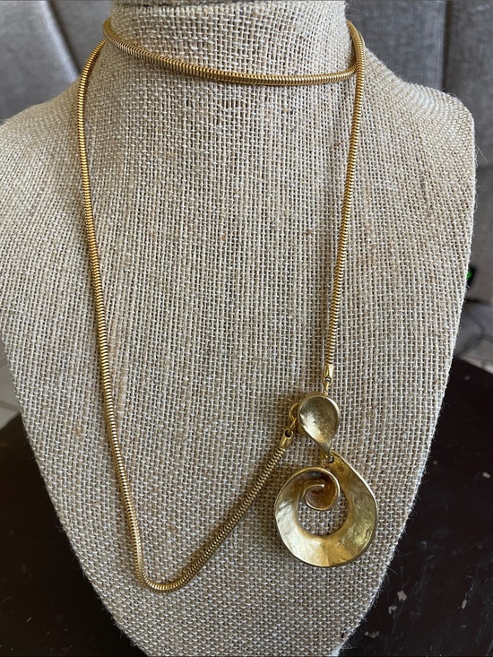 Anastasia Jewelry - Anastasia Gold Spiral Drop Pendant Necklace